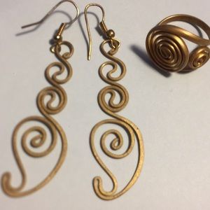 Vintage set of earring and ring